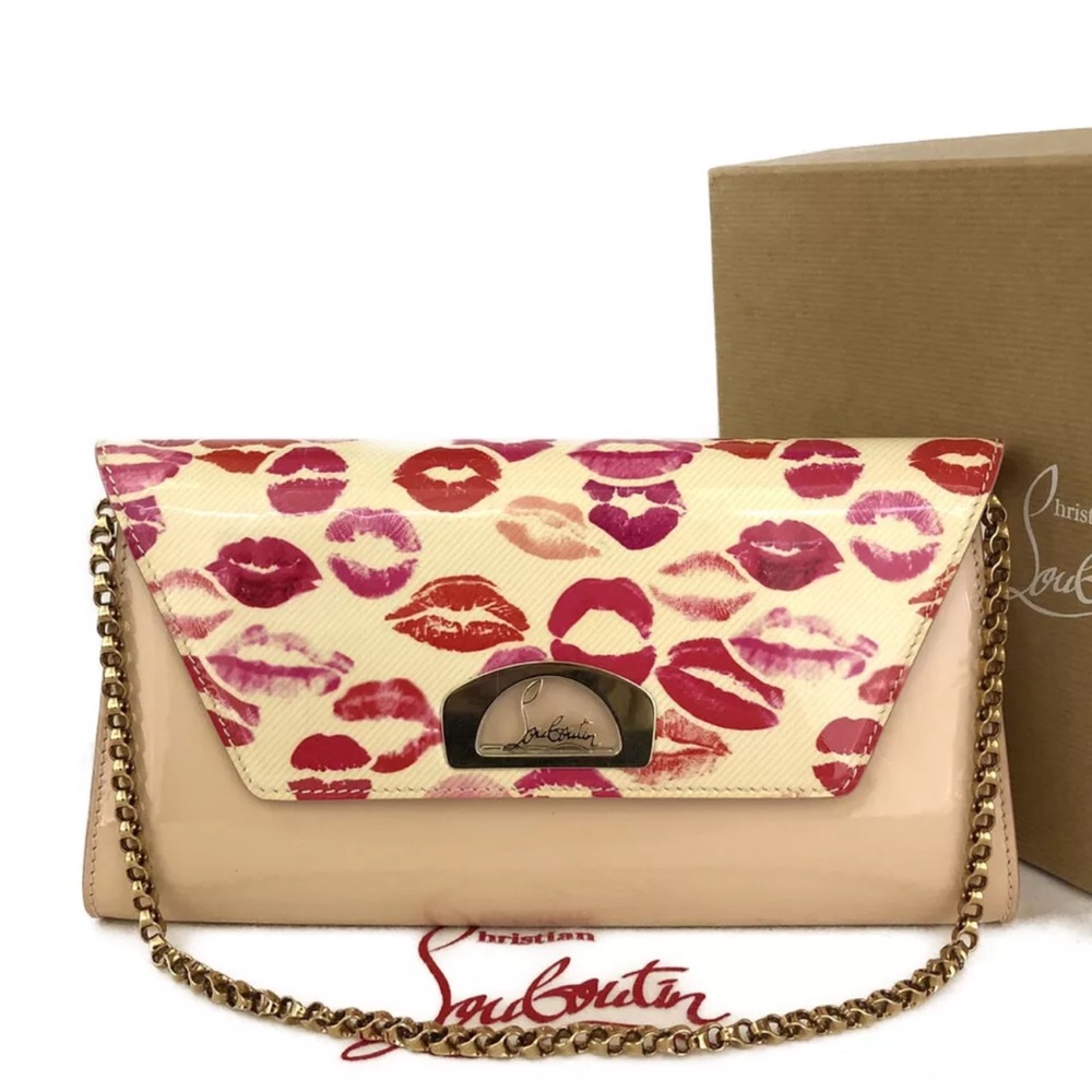 Authentic Christian Louboutin Vero Dodat Patent Leather Shoulder Bag MultiColor